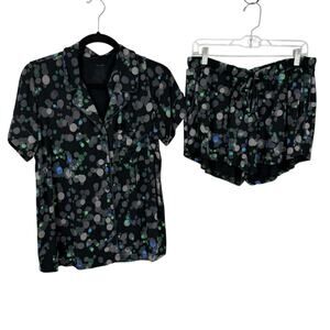 MeUndies Ultra Modal Short Sleeve Pajama Set Womens Twinkle Circles Size Medium
